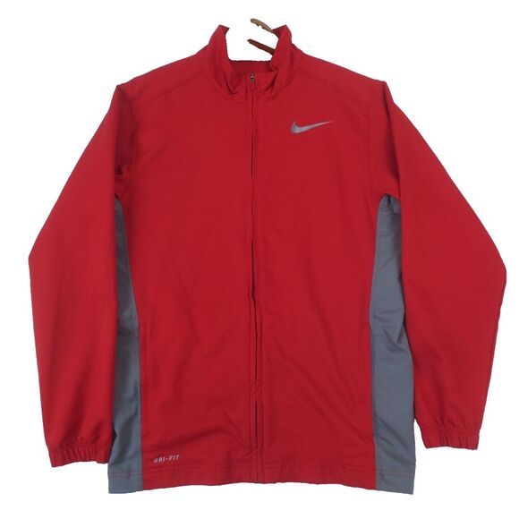 Nike Dri-Fit‎ Track Jacket Mens Small Red Full Zip Softshell Activewear Outdoors - Picture 1 of 10